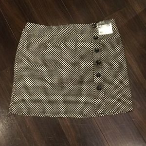 Black/White Wool Pencil Skirt